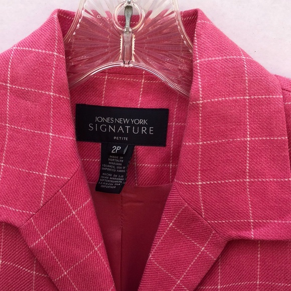 Jones New York womens size 2 signature petite linen blend pink blazer - Picture 7 of 8